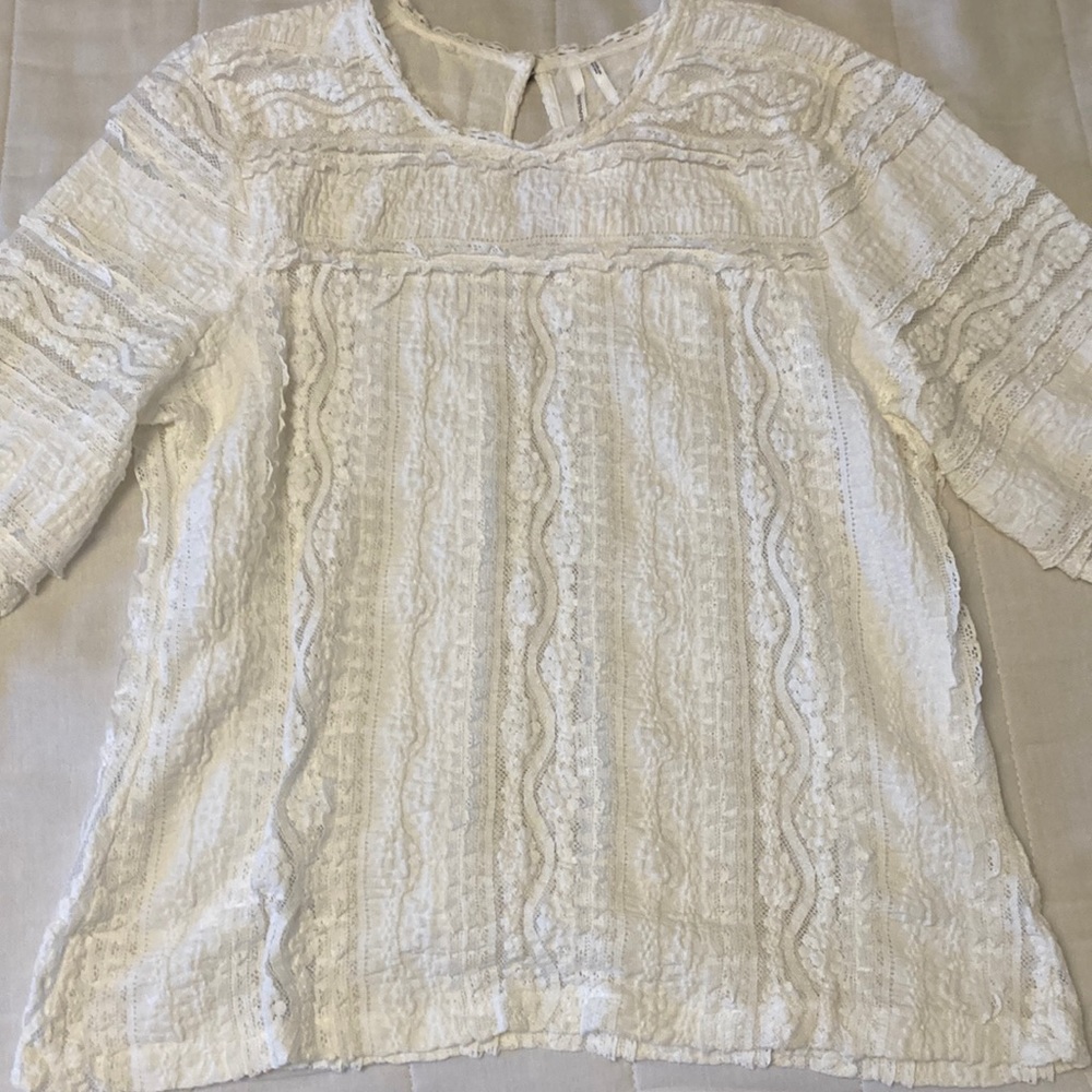 ANTHROPOLOGIE VICTORIAN LACE TOP SIZE: S